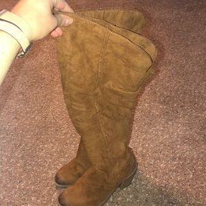 Over the Knee Cognac Boots-Never Worn